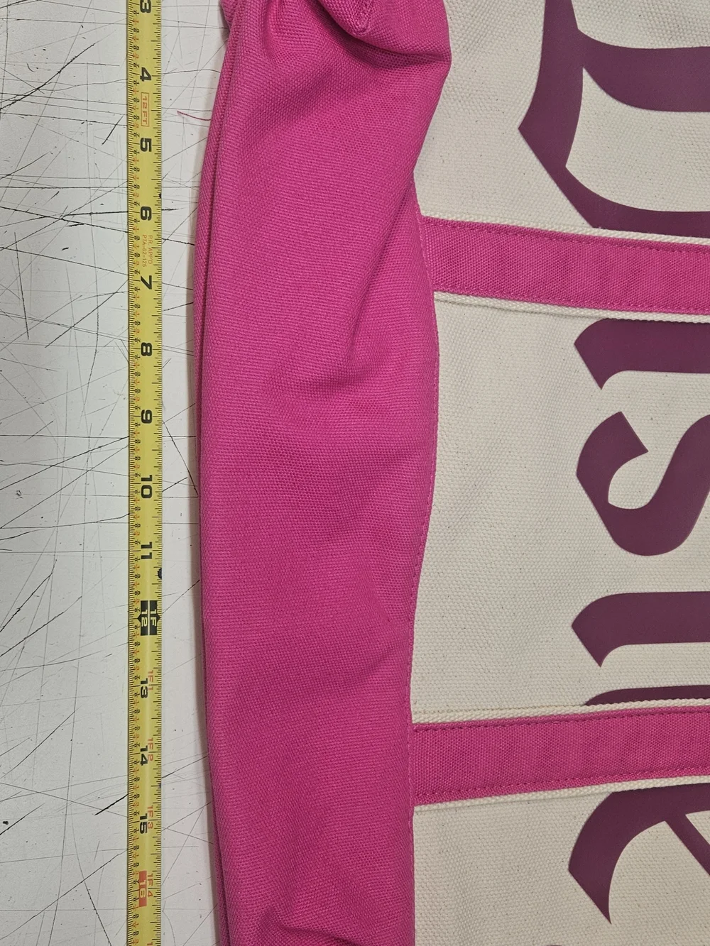 Pink Canvas Tote Bag with Logo Detail